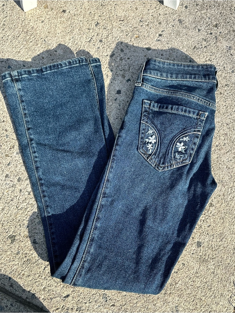Hollister Dark Blue Jeans with Back Pocket Embroidery